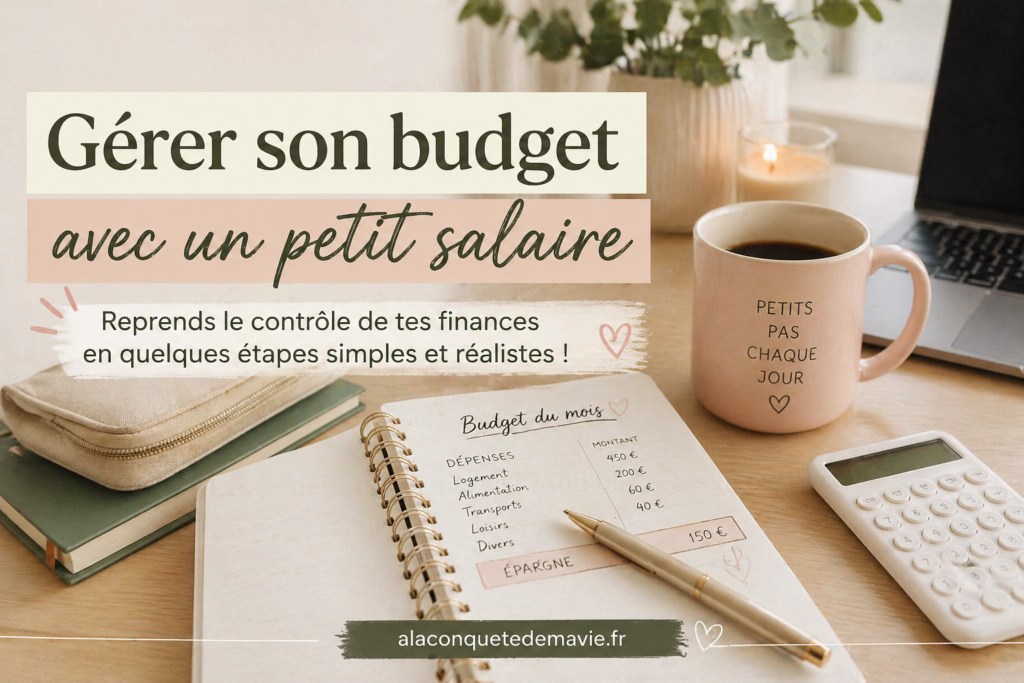 Gérer son budget avec un petit salaire avec un budget planner, calculatrice et carnet de dépenses.