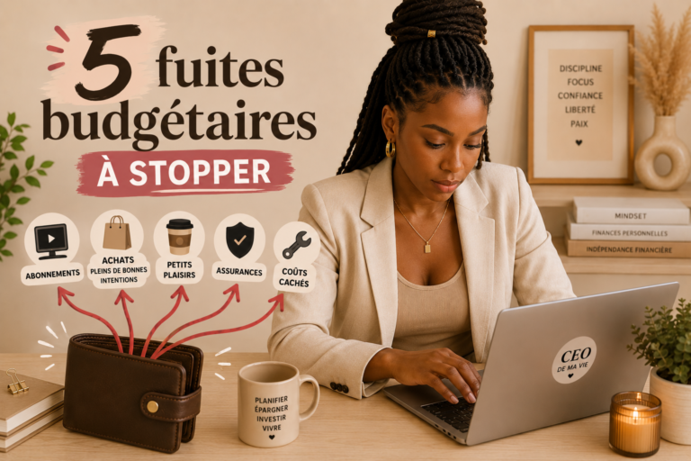 Femme analysant son budget pour identifier ses fuites budgétaires.